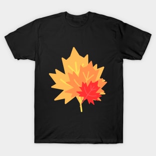 Colorful three-leaf design in shades of red and orange T-Shirt